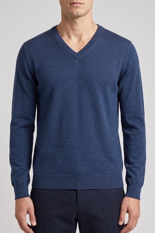 Maglia 100% lana merino - Blu