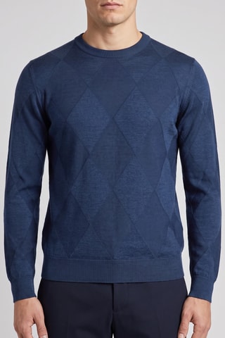 Maglia 100% lana merino - Blu