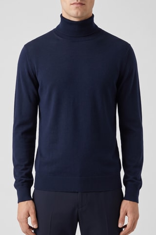 Pull 100% mérinos - Bleu marine