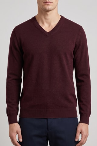 Maglia 100% lana merino - Bordeaux