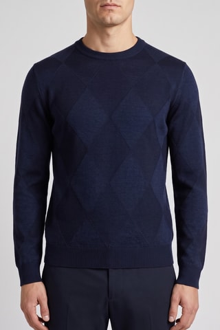 Maglia 100% lana merino - Blu