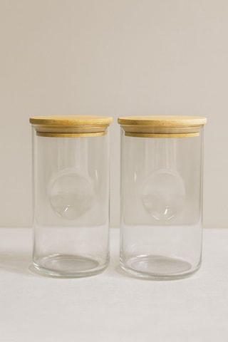 2 recipientes para especias de bambú - 49 cl