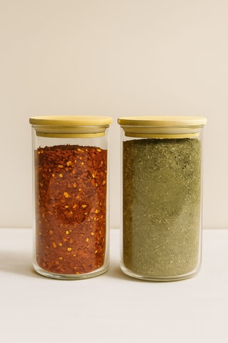 2 recipientes para especias de bambú - 49 cl