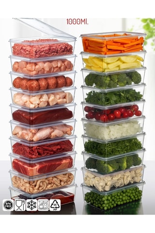 20 fiambreras de plástico sin BPA - 1 l