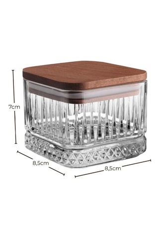 5 fiambreras de cristal y madera - 500 ml
