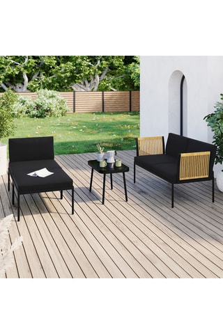 Salotto da giardino Ozéa 4 posti - Tessuto impermeabile