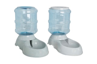 2 distributori automatici di crocchette e acqua - Grigio