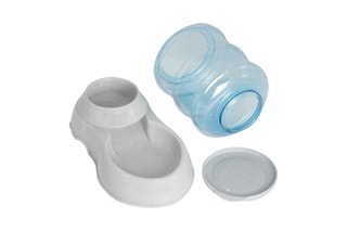 2 distributori automatici di crocchette e acqua - Grigio