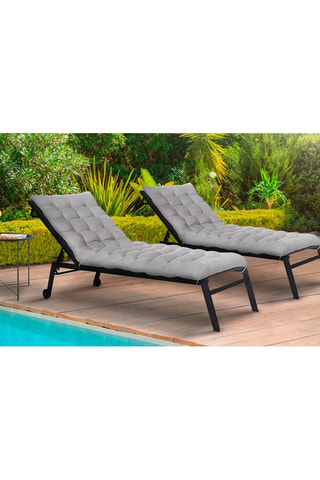 2 cuscini per sdraio - 180 x 52 x 8 cm - Grigio