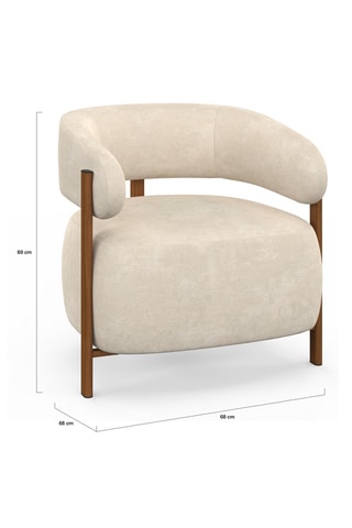 Sillón Albin - De tela de felpa - 69 x 68 x 68 cm