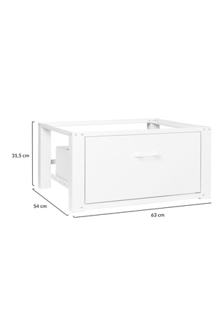 Base para lavadora blanca de 1 cajón - 63 x 54 x 31,5 cm