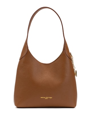Sac porté épaule en cuir Cara - Camel