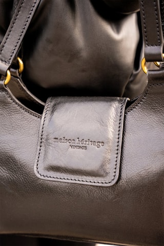 Sac porté épaule en cuir Alina - Noir