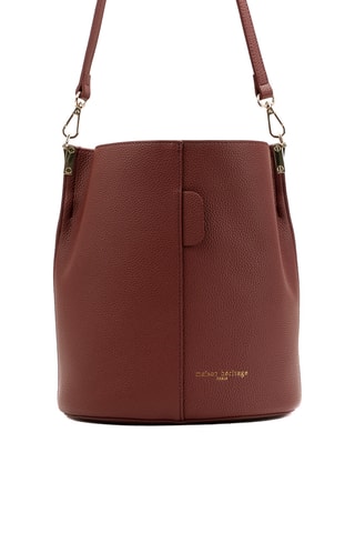 Sac seau en cuir Bruna - Bordeaux