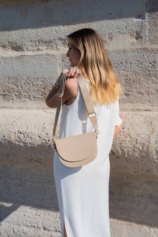 Sac bandoulière en cuir Amarone - Taupe
