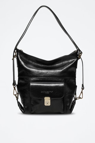 Sac porté épaule en cuir Alexis - Noir