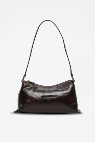 Sac porté épaule en cuir Haven - Marron foncé