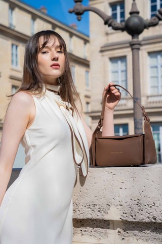 Sac porté épaule en cuir Prana - Camel