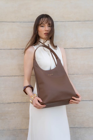 Sac porté épaule en cuir Kira - Camel