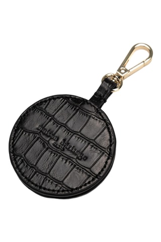 Porte-clés avec miroir de poche en cuir Sissi - Noir