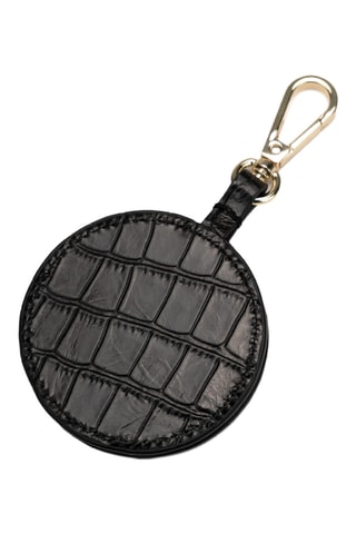 Porte-clés avec miroir de poche en cuir Sissi - Noir