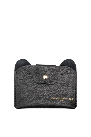 Porte-cartes en cuir Ana - Noir