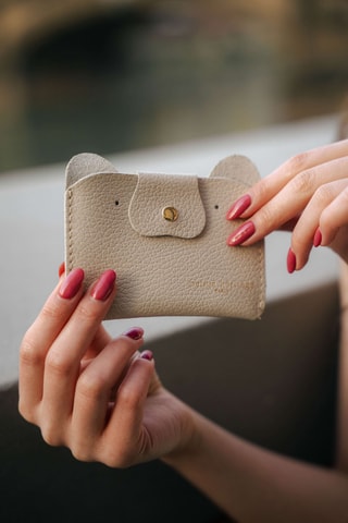 Porte-cartes en cuir Ana - Blanc