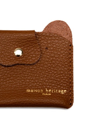 Porte-cartes en cuir Ana - Camel