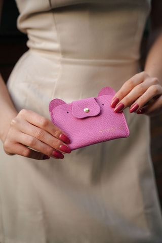 Porte-cartes en cuir Ana - Rose