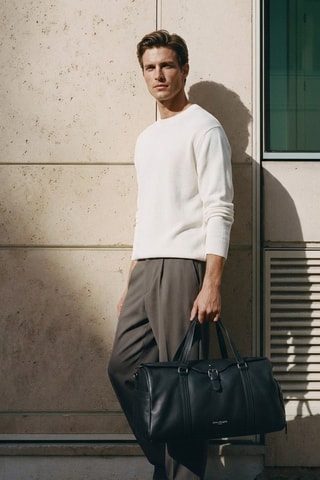 Sac de voyage en cuir Undo - 50 cm - Noir