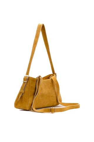 Sac porté épaule en nubuck Napoli - Jaune