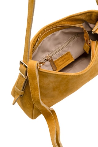 Sac porté épaule en nubuck Napoli - Jaune