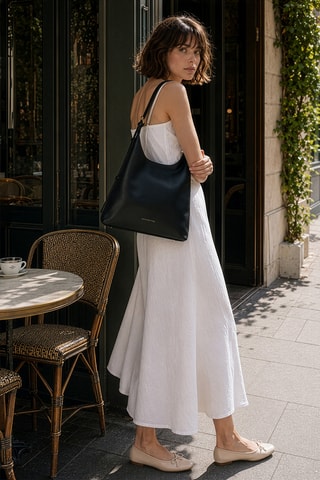 Sac porté épaule en cuir Kirai - Noir