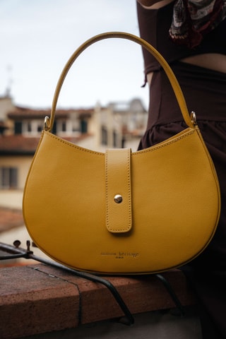Sac porté épaule en cuir Piazza - Jaune