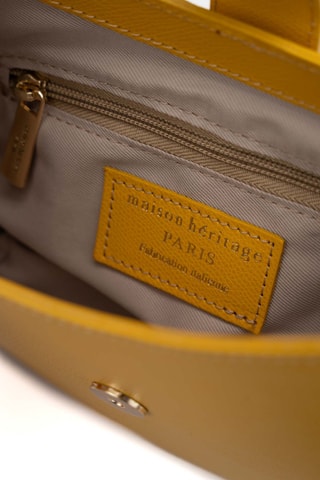 Sac porté épaule en cuir Piazza - Jaune