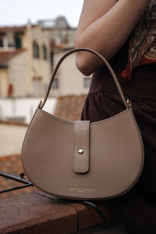 Sac porté épaule en cuir Piazza - Taupe