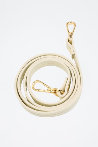 Sac seau en cuir et osier Grand Lucci - Blanc