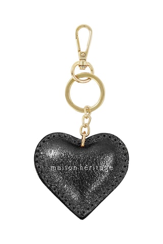 Porte-clés en cuir Love - Noir