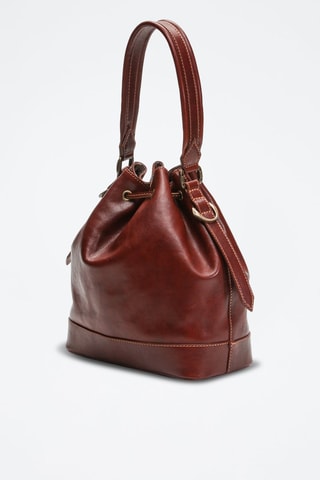 Sac seau en cuir Berthe - Marron