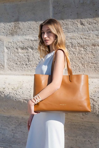 Cabas en cuir Gianni - Camel