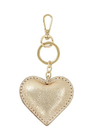 Porte-clés en cuir Love - Doré