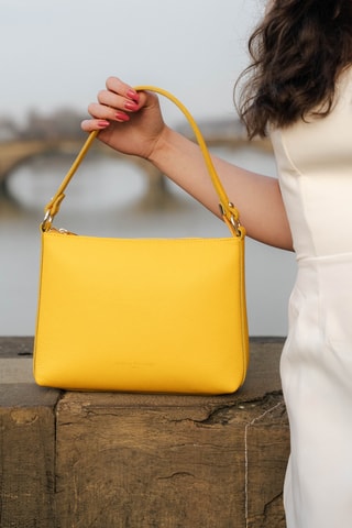 Sac à main en cuir Tiji - Jaune