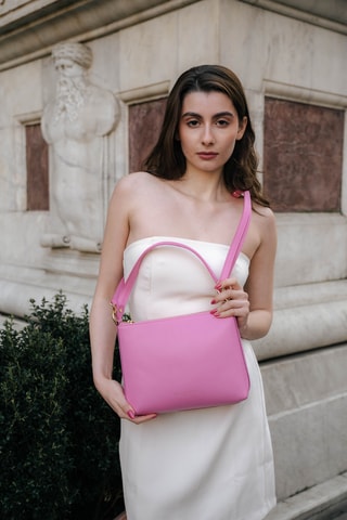 Sac à main en cuir Tiji - Rose
