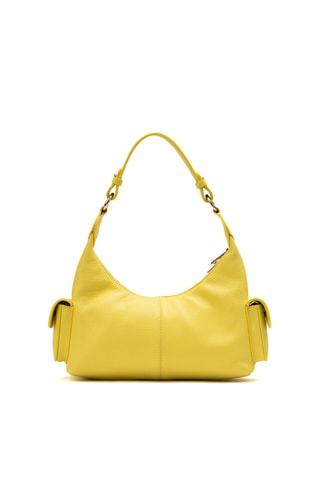 Sac porté épaule en cuir Dolce - Jaune