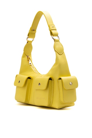 Sac porté épaule en cuir Dolce - Jaune