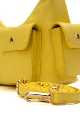 Sac porté épaule en cuir Dolce - Jaune