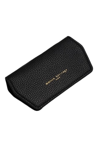 Etui pour lunettes en cuir Lune - Noir