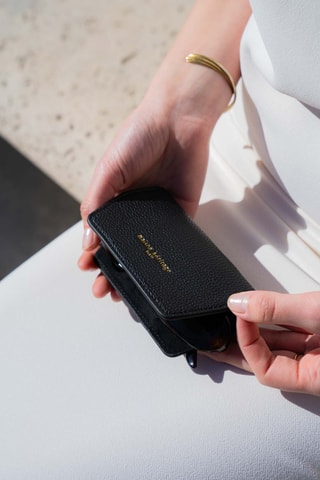 Etui pour lunettes en cuir Lune - Noir