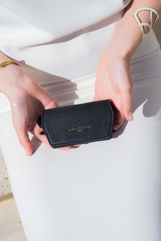 Etui pour lunettes en cuir Lune - Noir