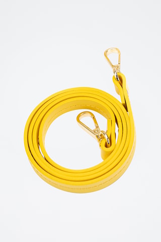 Sac seau en cuir et osier Mini Lucci - Jaune